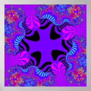 Zwart en Paars kruis Poster