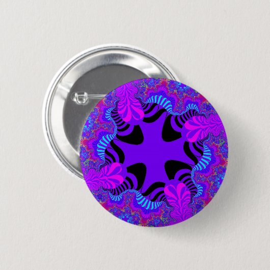 Zwart en Paars kruis Ronde Button 5,7 Cm (Voorkant /achterkant)