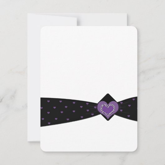 Zwart en Paars lint sparen de Datum Save The Date (Achterkant)