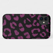 Zwart en paars luipaardpatroon Case-Mate iPhone case (Achterkant (horizontaal))