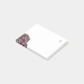 Zwart en Paars Medaillon Monogram Post-it® Notes (Schuin)