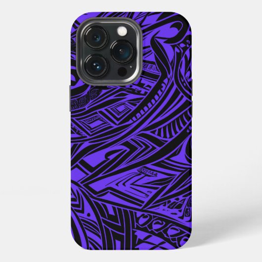 Zwart en paars tribale abstract  iPhone hoesje (Achterkant)