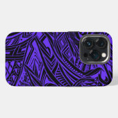 Zwart en paars tribale abstract  iPhone hoesje (Achterkant horizontaal)
