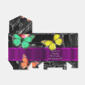 Zwart en paarse bruiloft bedankdoosjes (Uitgevouwen)