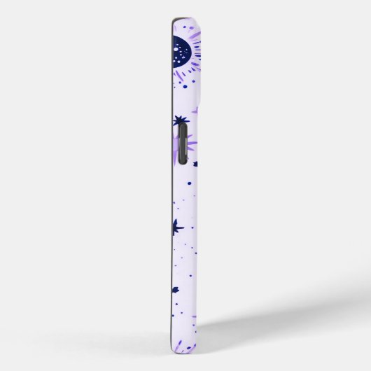 Zwart en Paarse Celestial Sun Moon Stars Case-Mate iPhone Case (Achterkant / Rechts)
