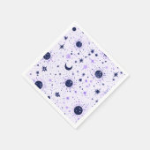 Zwart en Paarse Celestial Sun Moon Stars Servet (Hoek)
