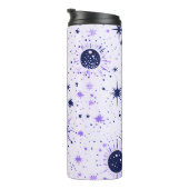 Zwart en Paarse Celestial Sun Moon Stars Thermosbeker (Geroteerd rechts)