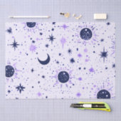 Zwart en Paarse Celestial Sun Moon Stars Tissuepapier (Craft)