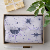 Zwart en Paarse Celestial Sun Moon Stars Tissuepapier (Geschenk)