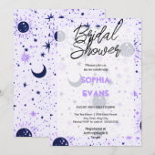 Zwart en Paarse Celestial Vrijgezellenfeest Kaart (Voorkant / Achterkant)