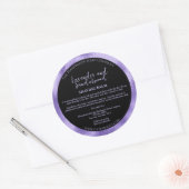 Zwart en Paarse Cosmetics Jar Label w ingrediënten (Envelop)