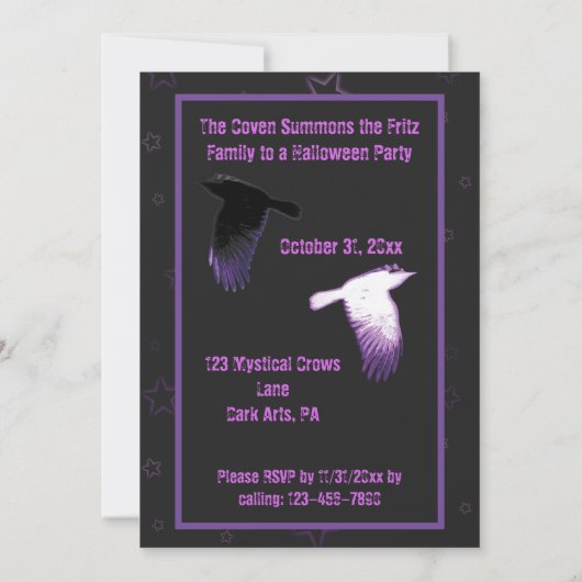 Zwart en Paarse Crow Halloween (Achterkant)