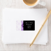 Zwart en Paarse Damask Bruiloft Adresetiketten Etiket (Insitu)