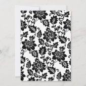 Zwart en Paarse Damask bruiloft uitnodiging (Achterkant)
