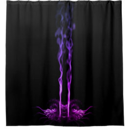 Zwart en Paarse Drakenrook Douchegordijn