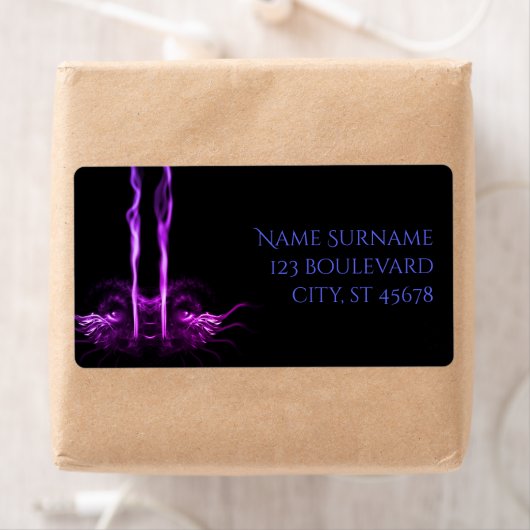 Zwart en Paarse Drakenrook Etiket (Insitu)