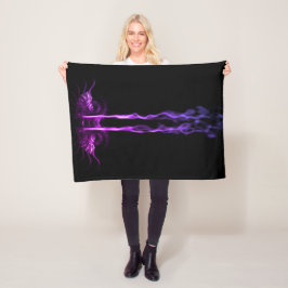 Zwart en Paarse Drakenrook Fleece Deken