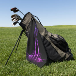 Zwart en Paarse Drakenrook Golfhanddoek
