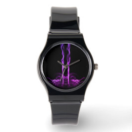 Zwart en Paarse Drakenrook Horloge