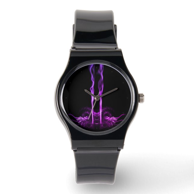 Zwart en Paarse Drakenrook Horloge (Voorkant)