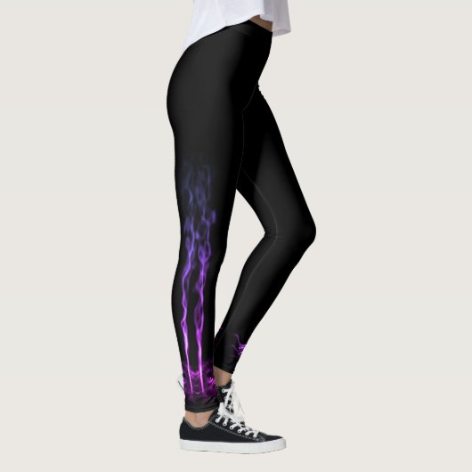 Zwart en Paarse Drakenrook Leggings (Rechts)