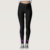 Zwart en Paarse Drakenrook Leggings (Voorkant)