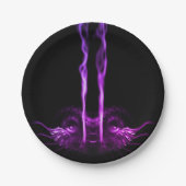 Zwart en Paarse Drakenrook Papieren Bordje (Voorkant)