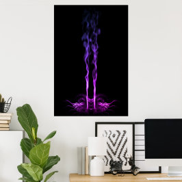 Zwart en Paarse Drakenrook Poster