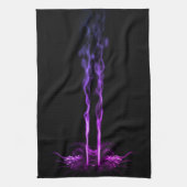Zwart en Paarse Drakenrook Theedoek (Verticaal)