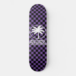 Zwart en paarse geruite skateboard