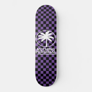 Zwart en paarse geruite skateboard
