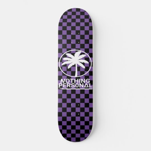 Zwart en paarse geruite skateboard (Voorkant)