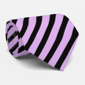 Zwart en Paarse gestreepte Abstract patroonpatroon Stropdas (Opgerold)