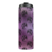  zwart en Paarse Glitter Dragon Pattern Thermosbeker (Voorkant)