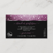 Zwart en Paarse Glitter Luminous Stars toevoegen L Visitekaartje (Achterkant)
