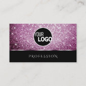 Zwart en Paarse Glitter Luminous Stars toevoegen L Visitekaartje (Voorkant)