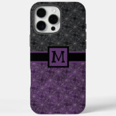 Zwart en paarse gotische spinnenweb met monogram Case-Mate iPhone case (Achterkant)
