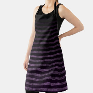 Zwart en Paarse Grunge Ombre Strepen Schort