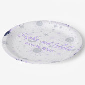 Zwart en Paarse hemelse bruiloft Papieren Bordje (Gekanteld)