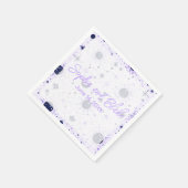 Zwart en Paarse hemelse bruiloft Servet (Hoek)