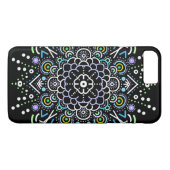 Zwart en Paarse Mandala Abstract Kleurrijk Case-Mate iPhone Case (Achterkant (Horizontaal))