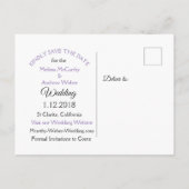 Zwart en Paarse Mandala Bruiloft Save the Date Aankondigingskaart (Achterkant)