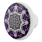 Zwart en Paarse Mandala Keramische knop (Rechts)