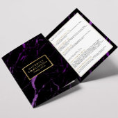 Zwart en Paarse Marmeren Salon of Productbrochure Drieluik Kaart