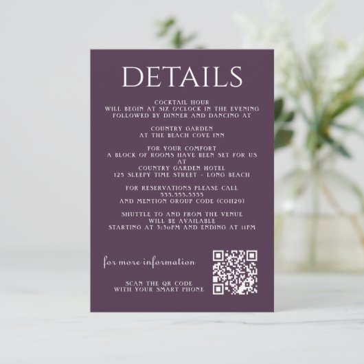 Zwart en Paarse Moody Bloemen Behuizing Kaart (Staand voorkant)