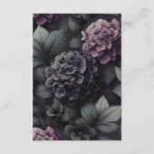 Zwart en Paarse Moody Bloemen Behuizing Kaart (Achterkant)