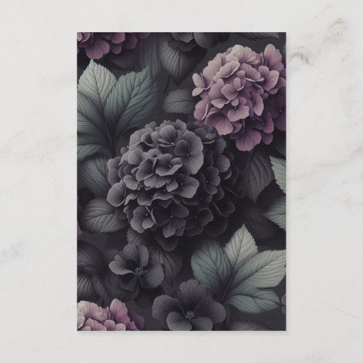 Zwart en Paarse Moody Bloemen Behuizing Kaart (Achterkant)