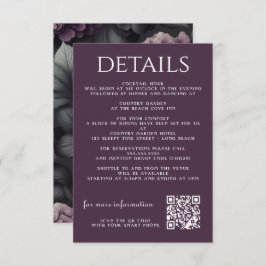 Zwart en Paarse Moody Bloemen Behuizing Kaart