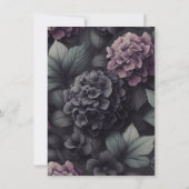 Zwart en Paarse Moody Floral Bedankkaart (Achterkant)