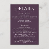 Zwart en Paarse Moody Floral Informatiekaartje (Voorkant)